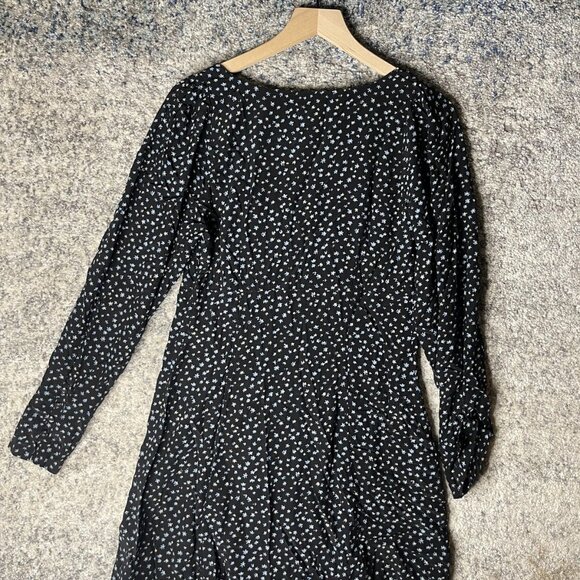 Madewell Dress Womens 8 Floral Long Sleeve Mini Lenzing Viscose Button Front - Picture 10 of 11